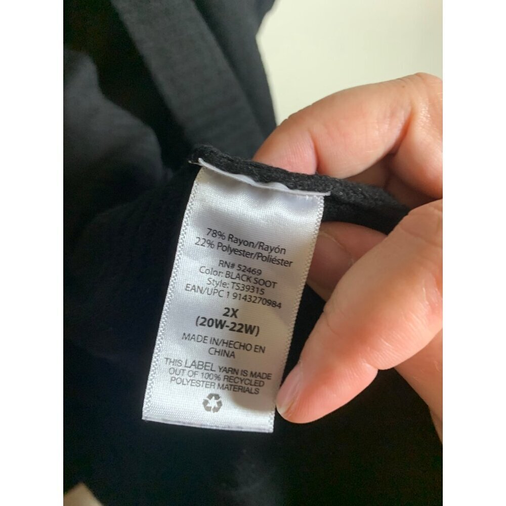 Terra & Sky Open Cardigan Sweater Black Business Casual Plus Size 2X (20W/22W) - Picture 5 of 6